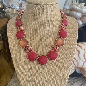 Anne Klein necklace. Coral statement necklace.